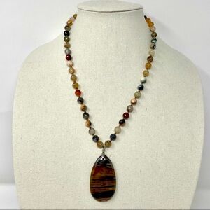 Natural Stone Iron tiger eye faceted necklace
